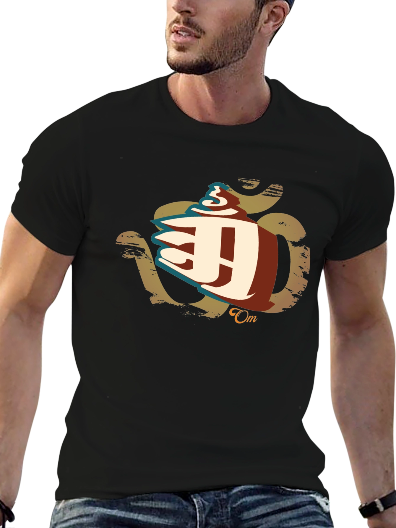 Om Symbol Graphic Black T-Shirt