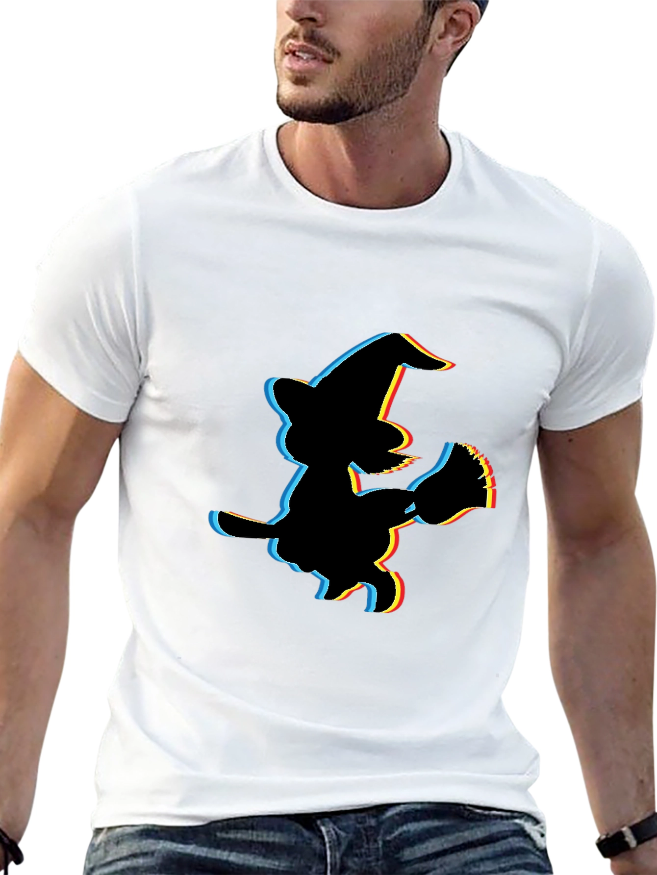 Retro Witch Graphic T-Shirt - Black