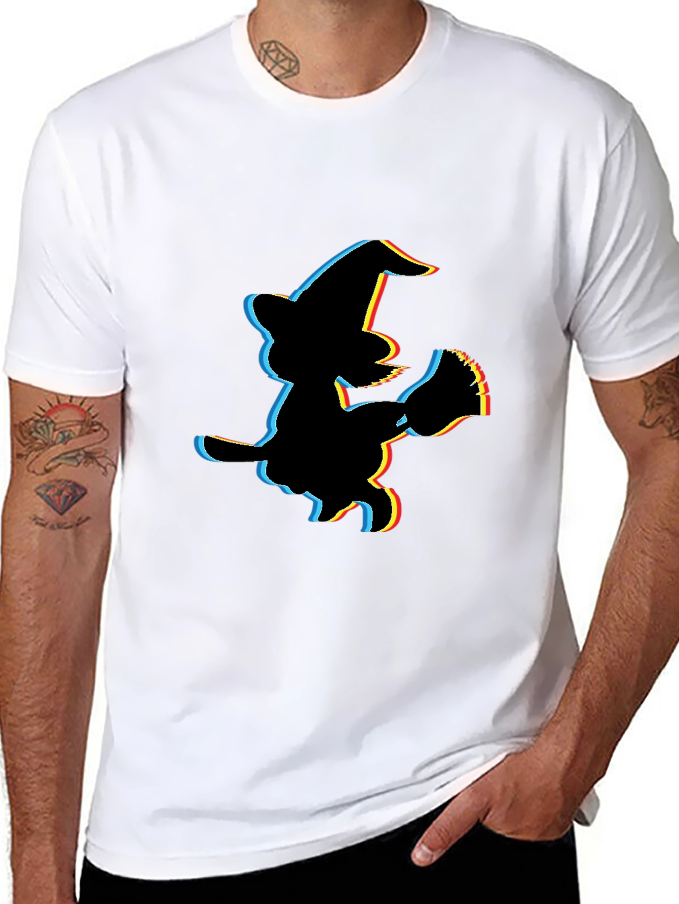 Retro Witch Graphic T-Shirt - Black
