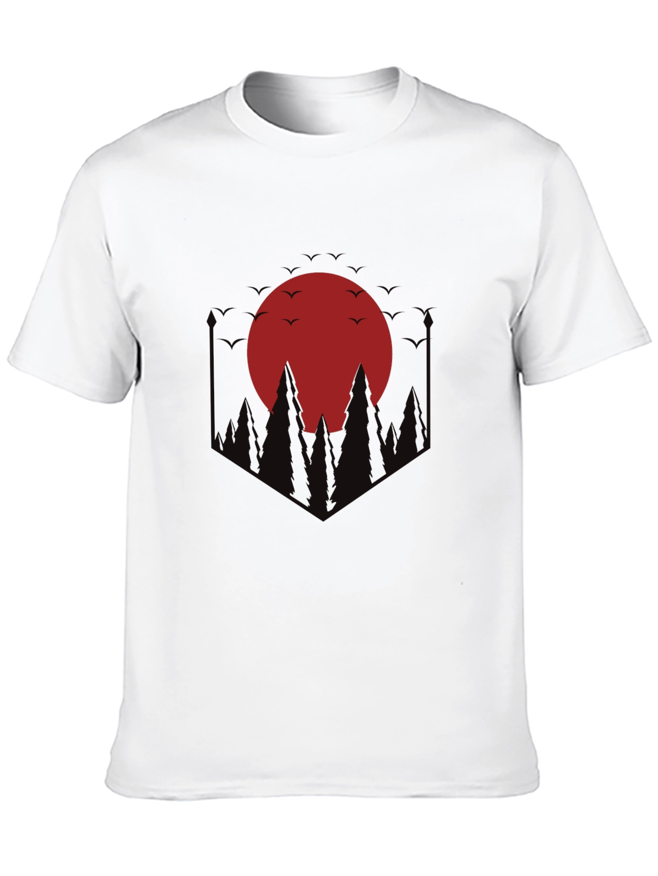 Red Moon Forest Graphic Tee - Black