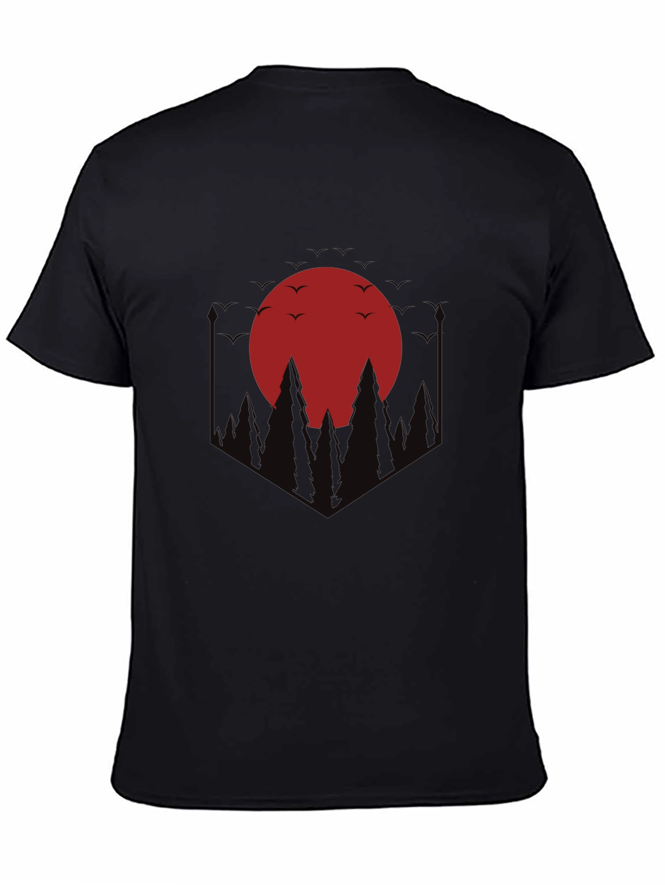 Red Moon Forest Graphic Tee - Black