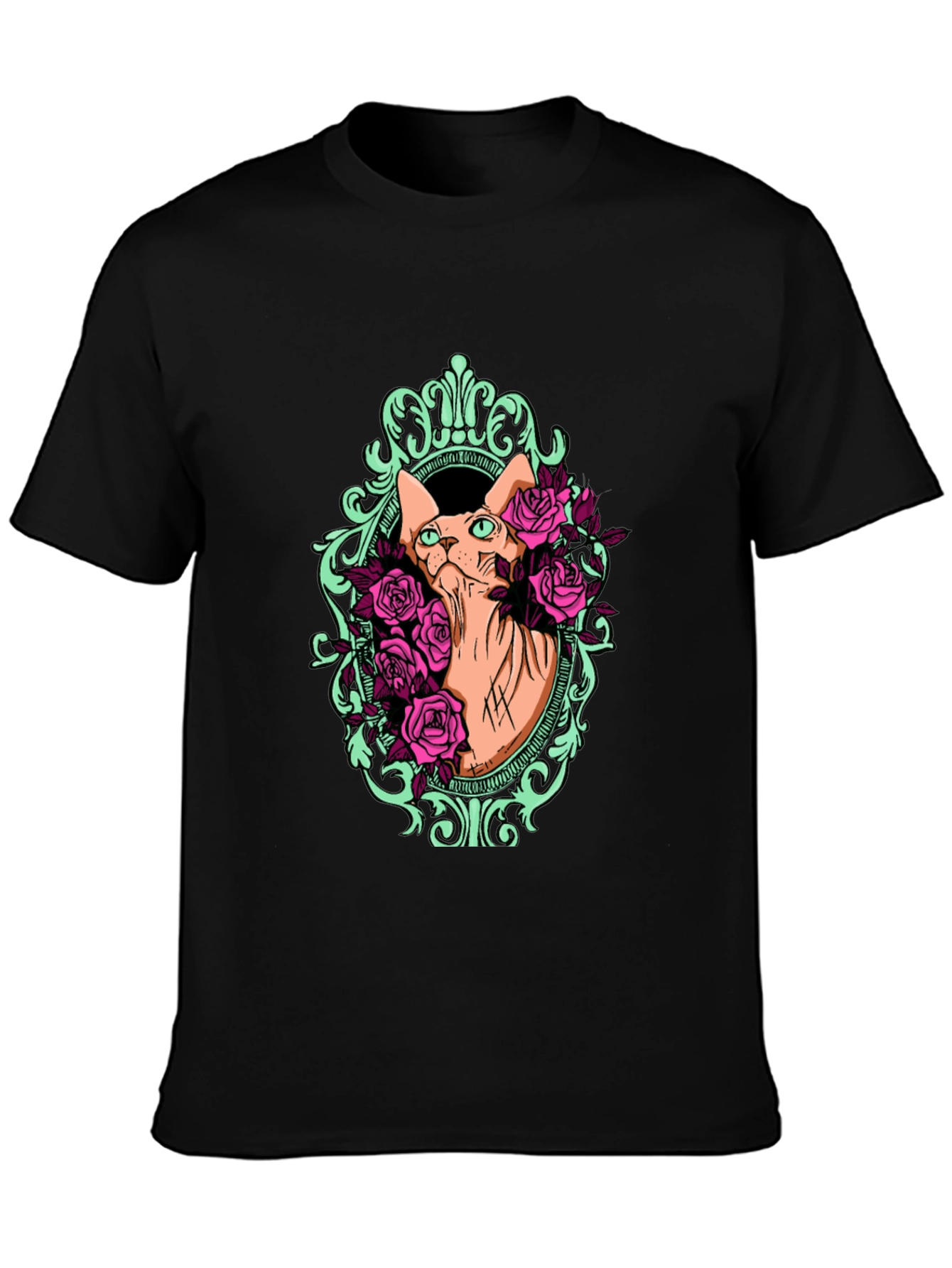 Sphynx Cat & Rose T-Shirt
