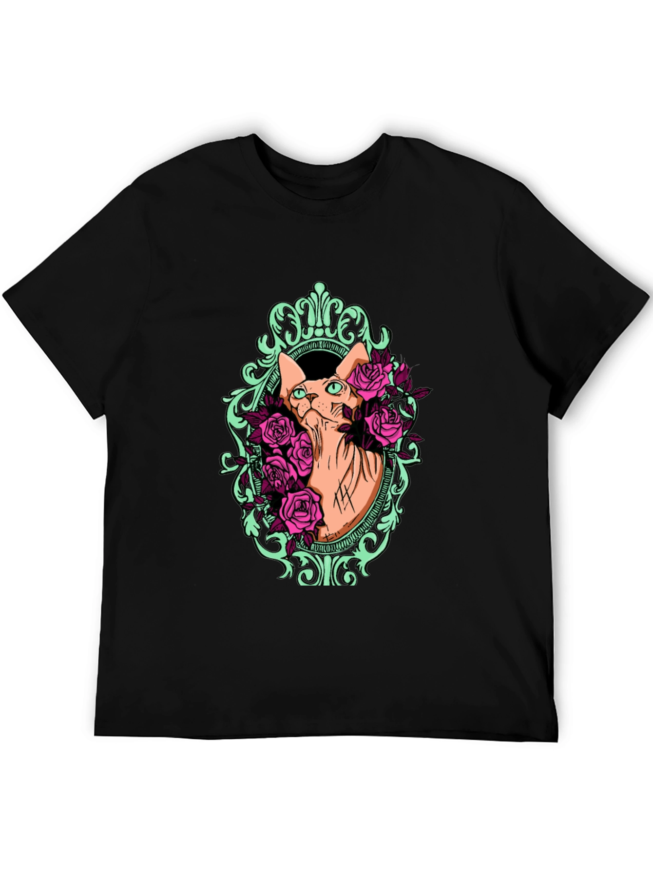 Sphynx Cat & Rose T-Shirt