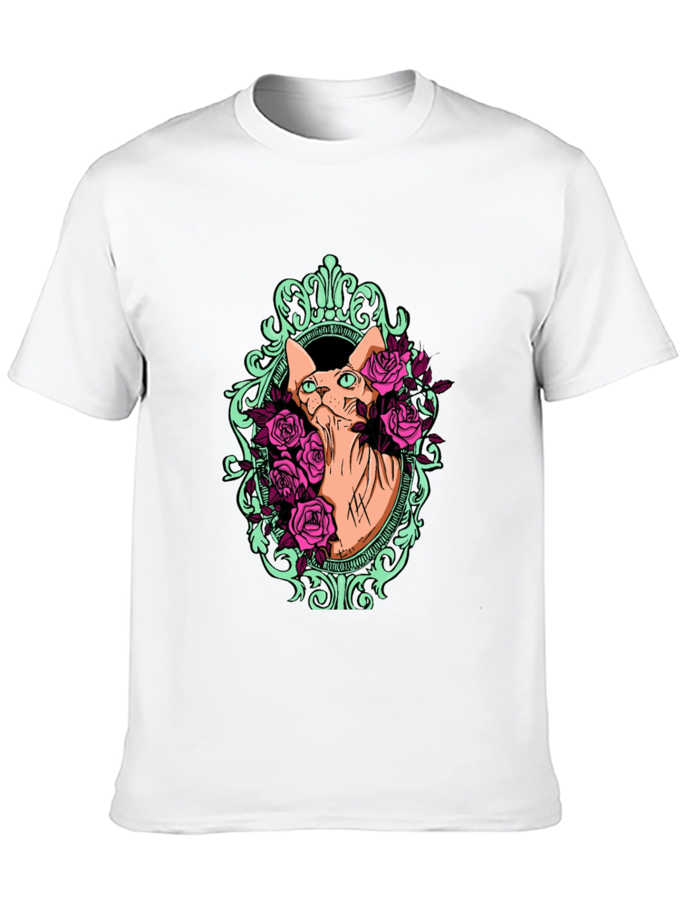 Sphynx Cat & Rose T-Shirt