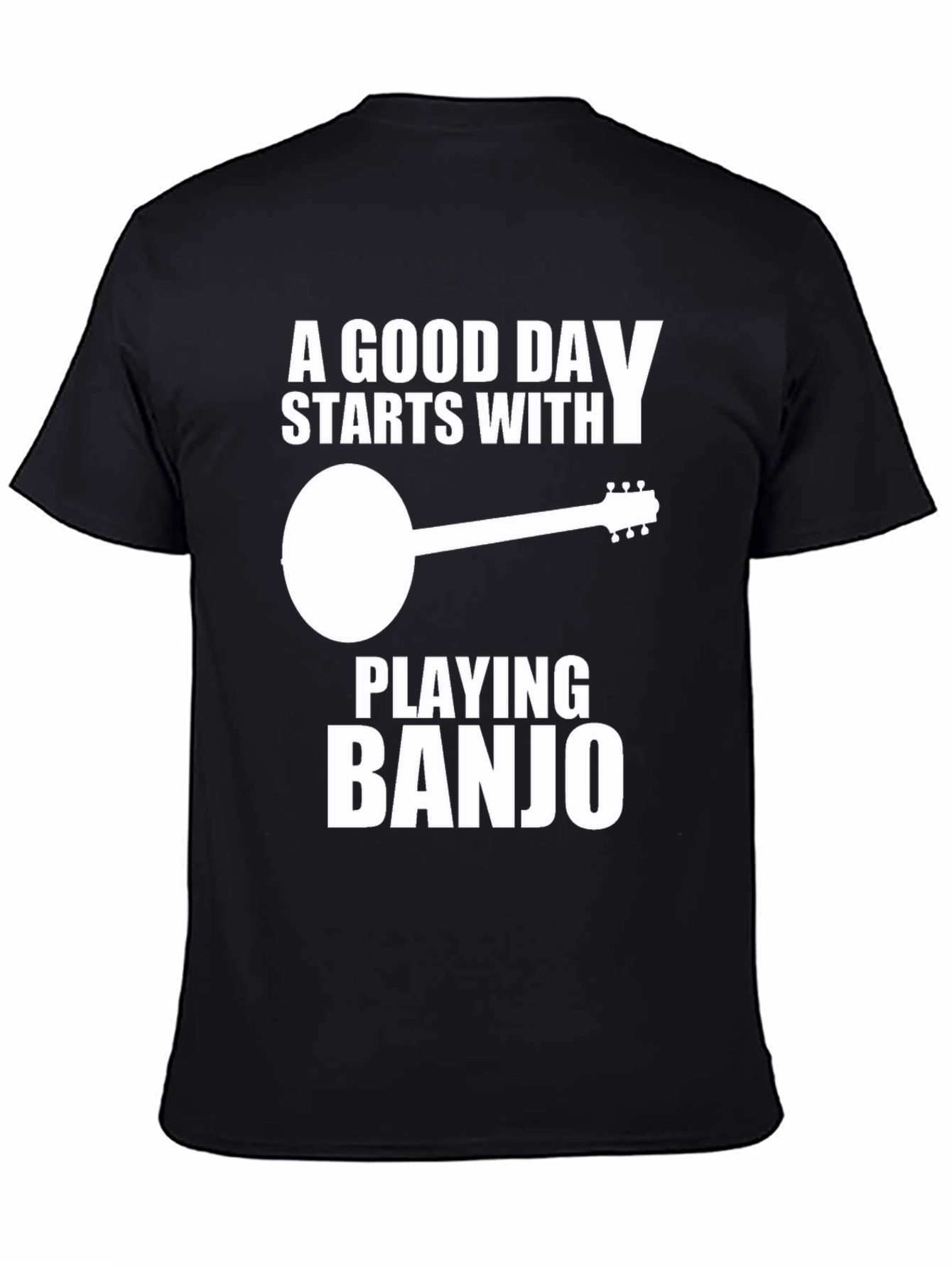 A Good Day Starts With Playing Banjo Black T-Shirt