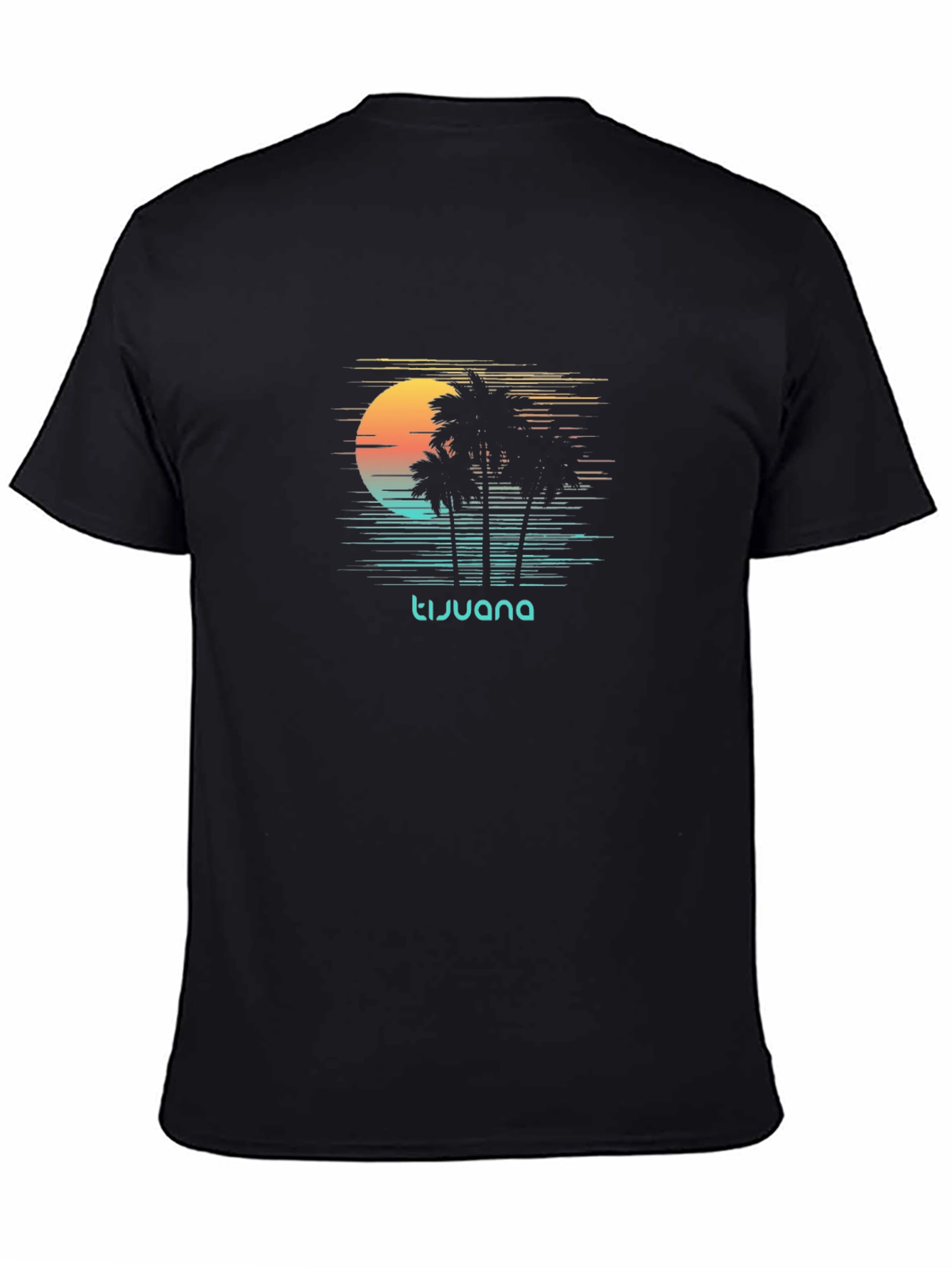 Tijuana Palm Sunset Graphic Tee - Black