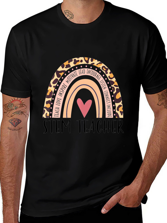 STEM Teacher Rainbow Graphic T-Shirt