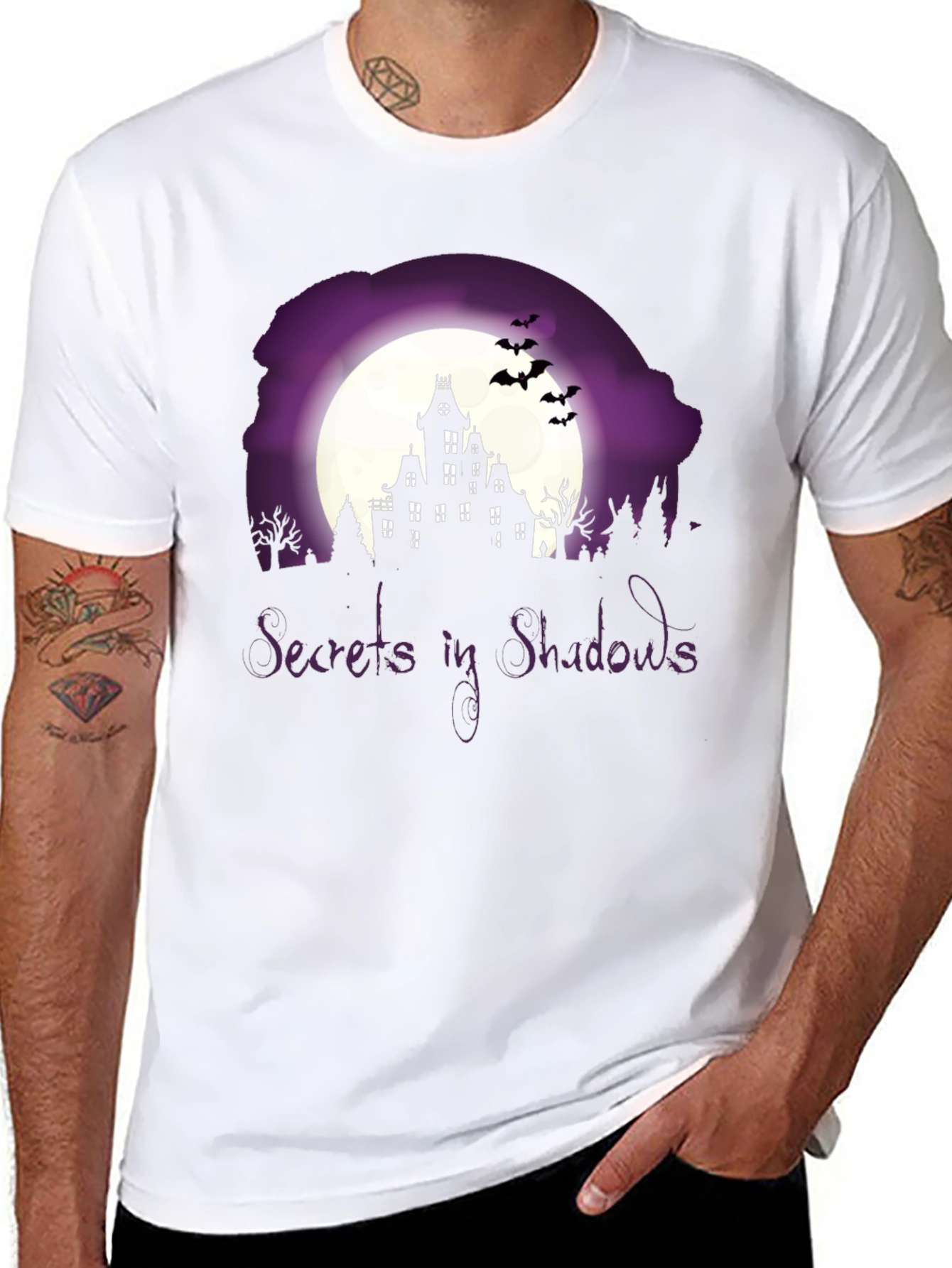 Secrets in Shadows Spooky Graphic Tee