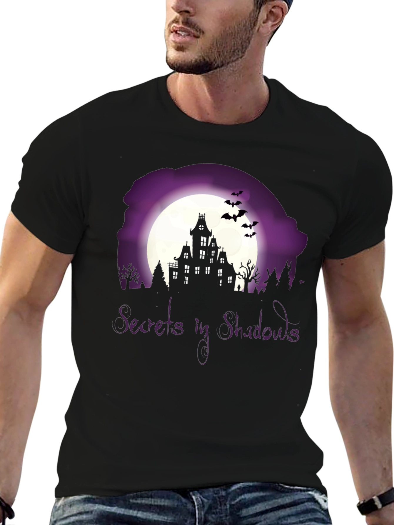 Secrets in Shadows Spooky Graphic Tee