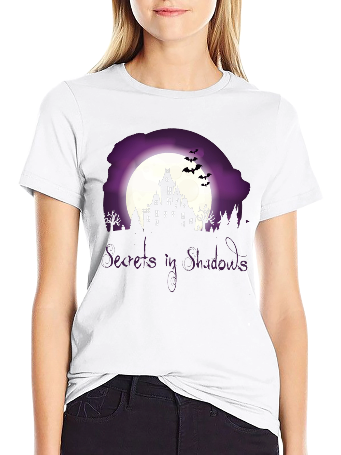 Secrets in Shadows Spooky Graphic Tee