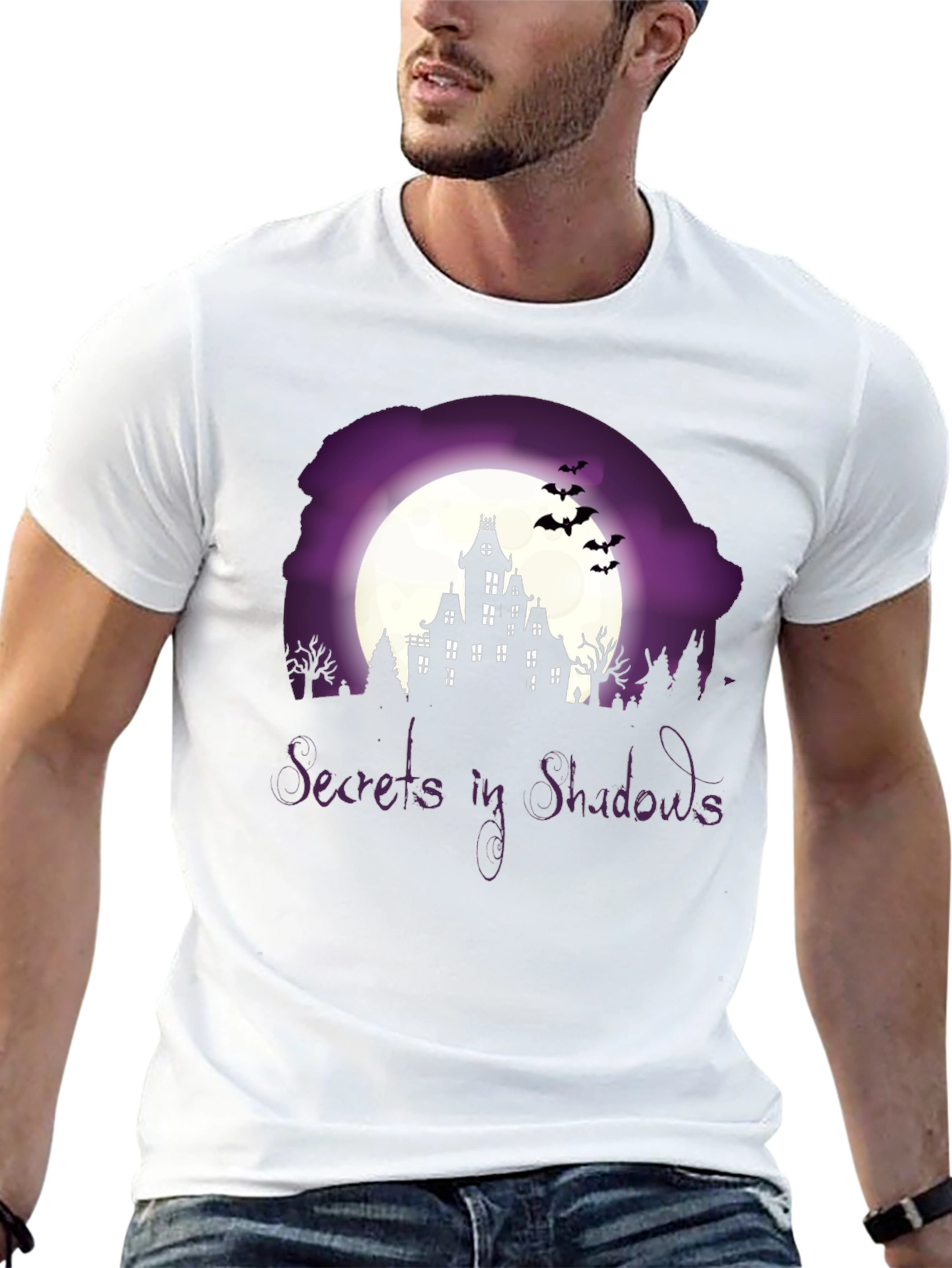 Secrets in Shadows Spooky Graphic Tee