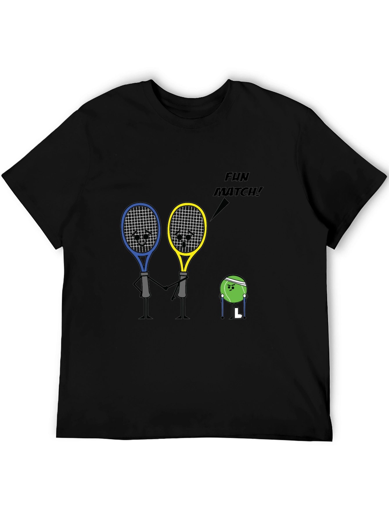 Tennis Racket Fun Match Graphic T-Shirt