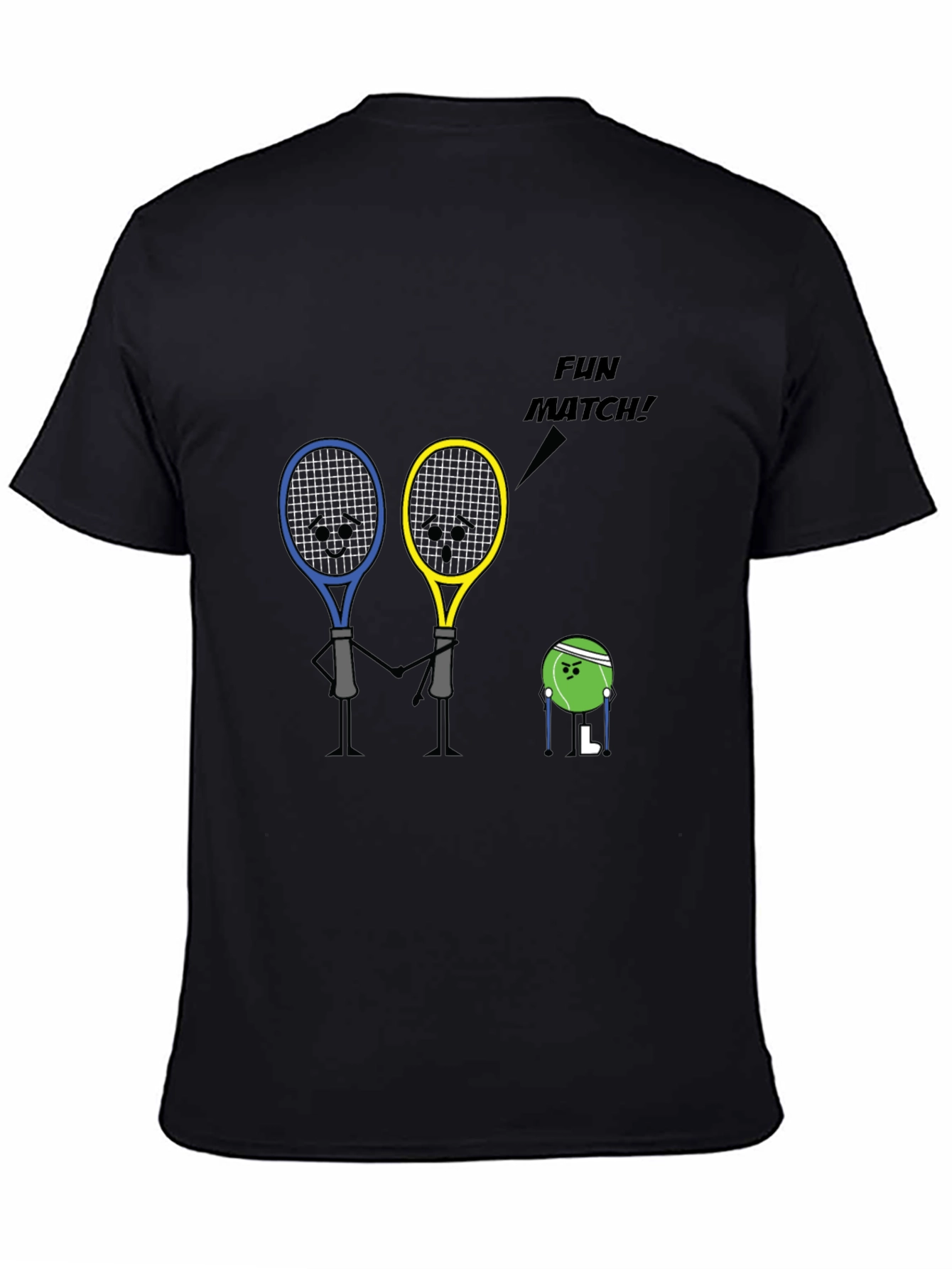 Tennis Racket Fun Match Graphic T-Shirt