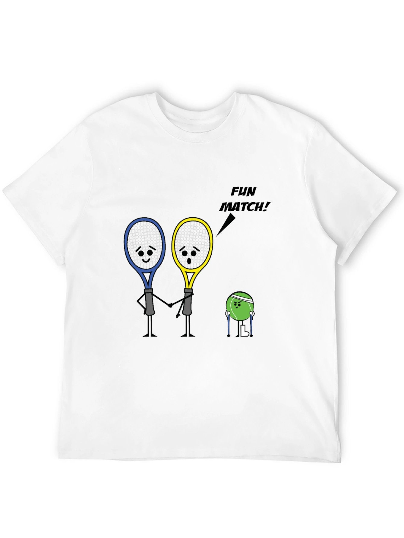 Tennis Racket Fun Match Graphic T-Shirt