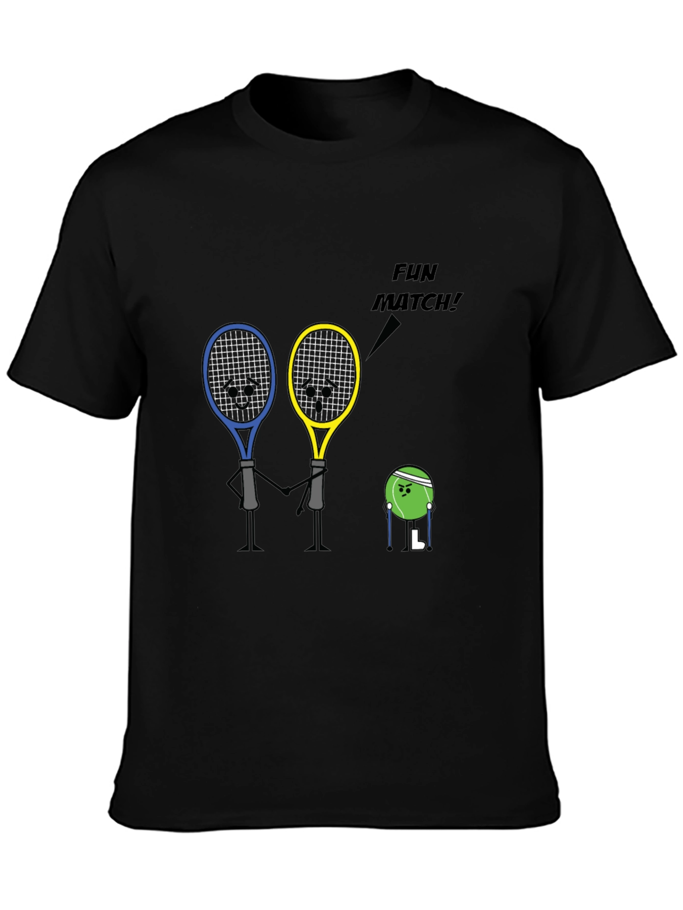 Tennis Racket Fun Match Graphic T-Shirt