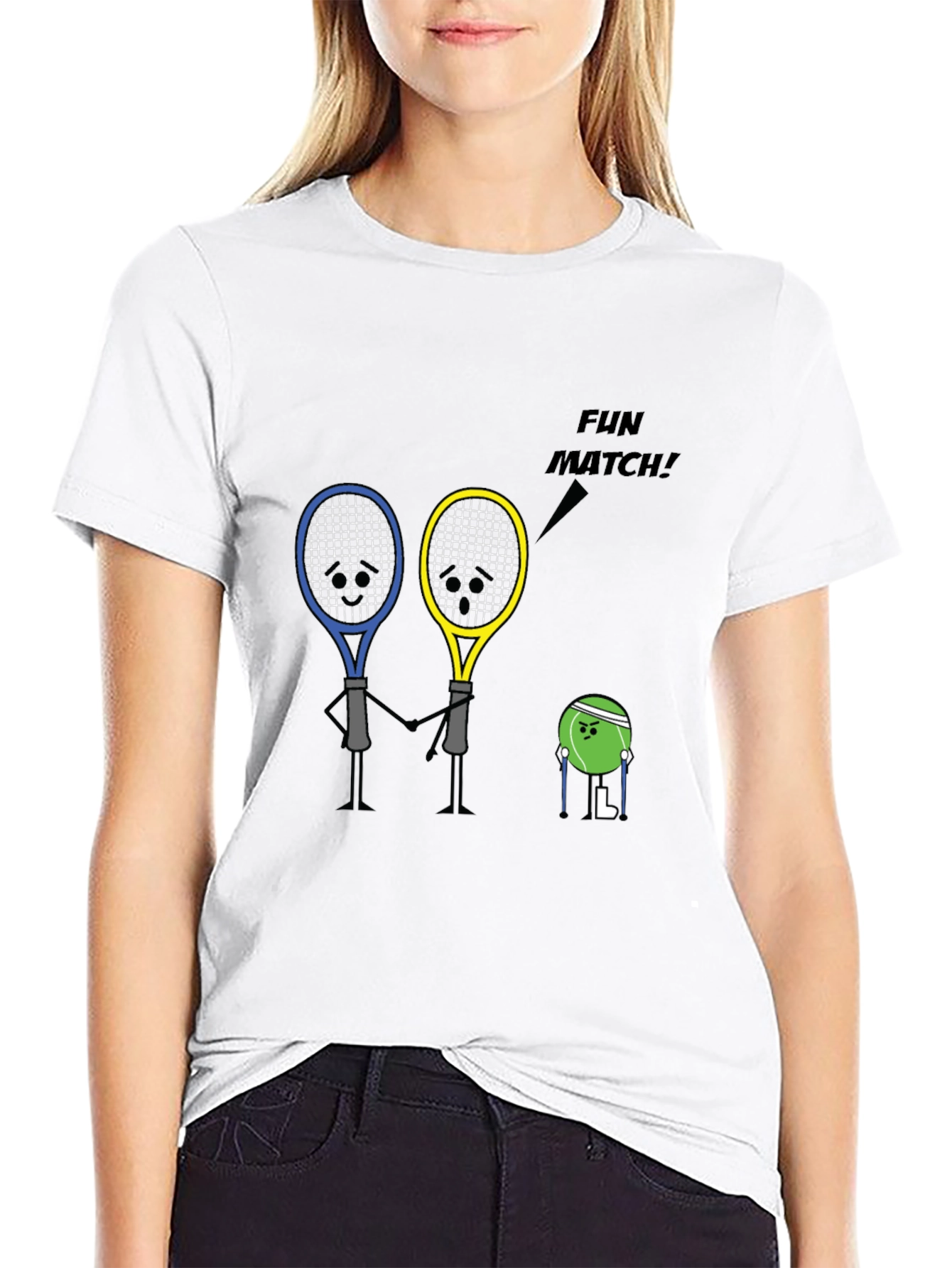 Tennis Racket Fun Match Graphic T-Shirt