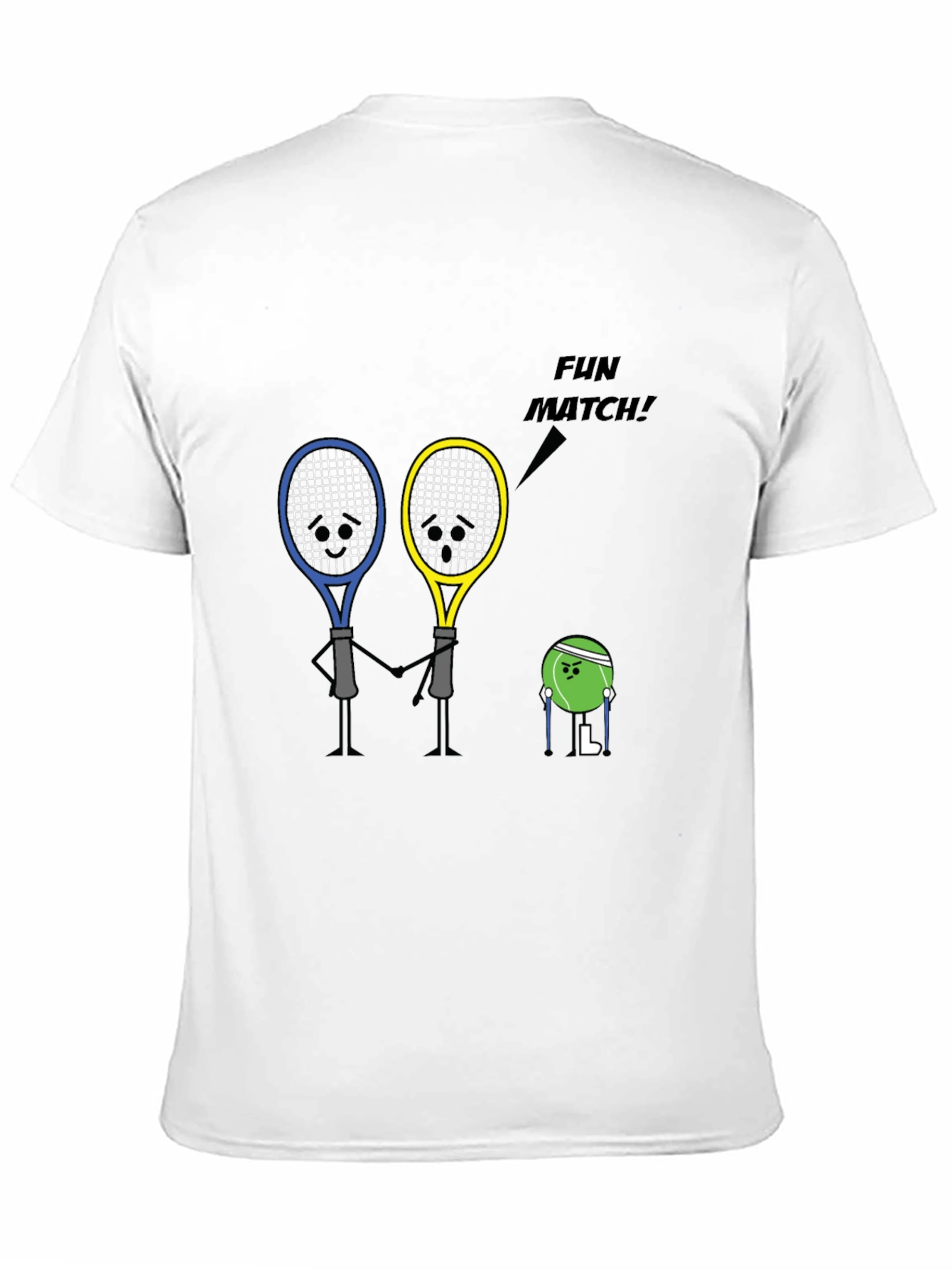 Tennis Racket Fun Match Graphic T-Shirt