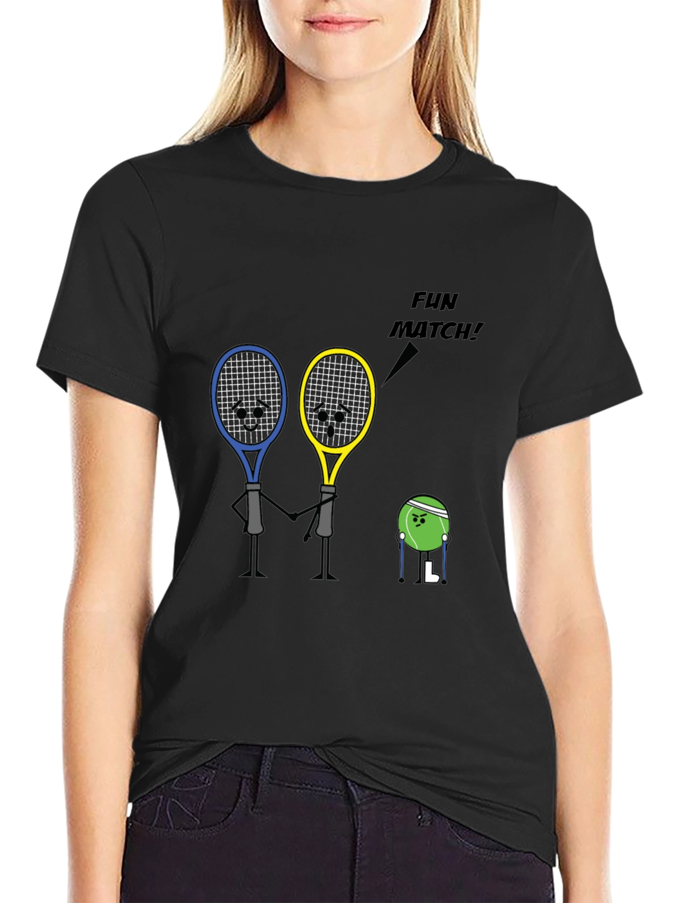 Tennis Racket Fun Match Graphic T-Shirt