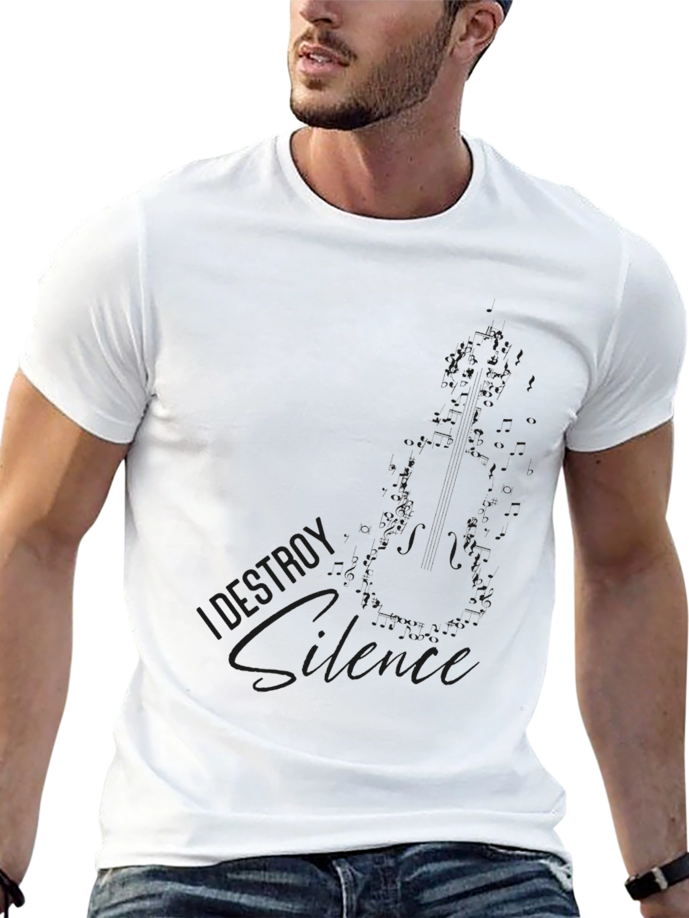 I Destroy Silence Black Graphic Tee