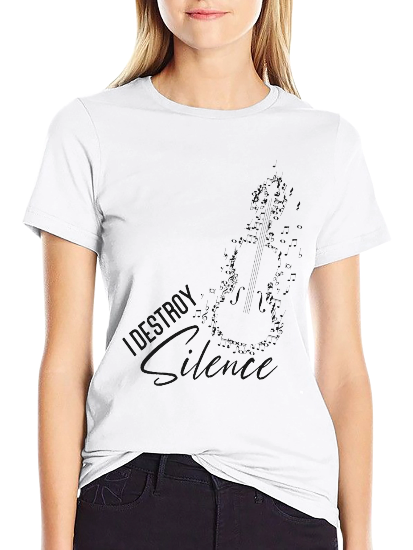 I Destroy Silence Black Graphic Tee