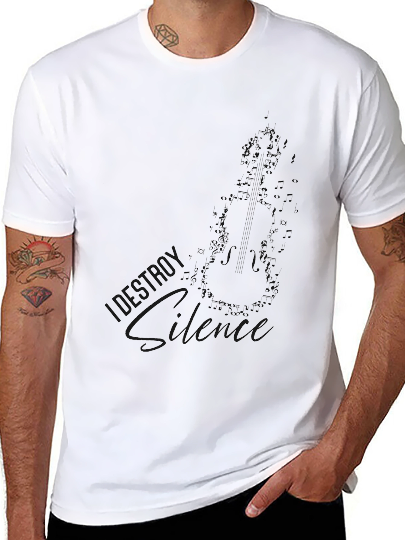 I Destroy Silence Black Graphic Tee