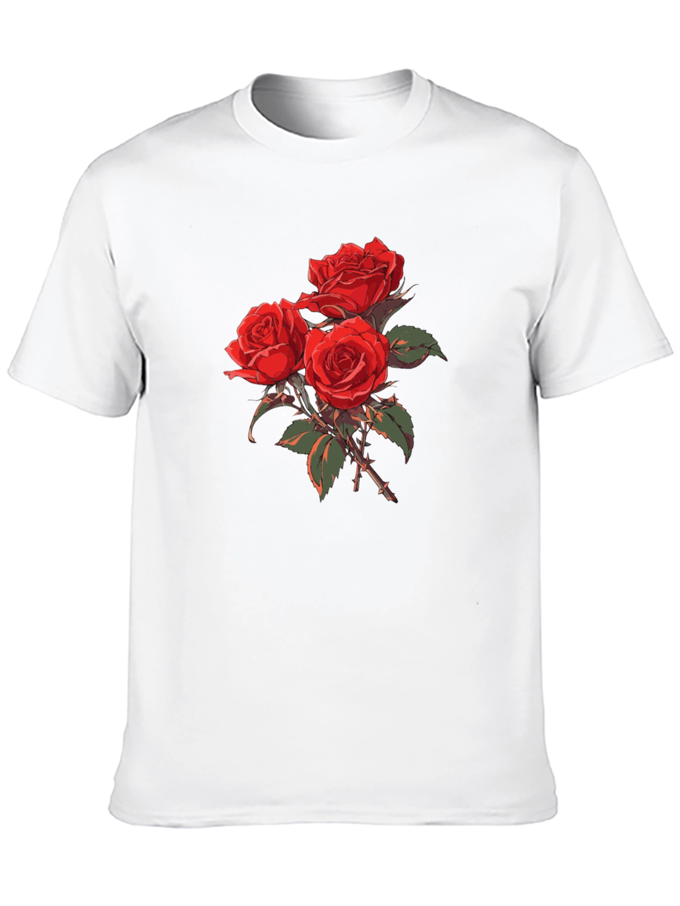 Rose Bouquet Graphic T-Shirt - Black