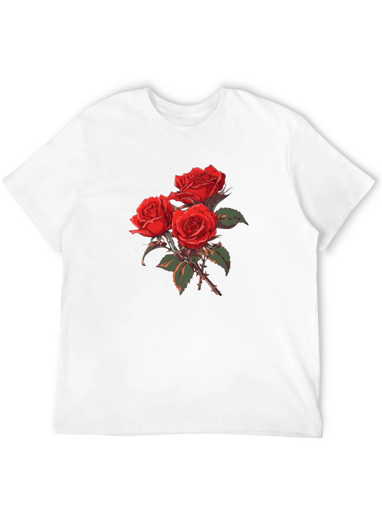 Rose Bouquet Graphic T-Shirt - Black