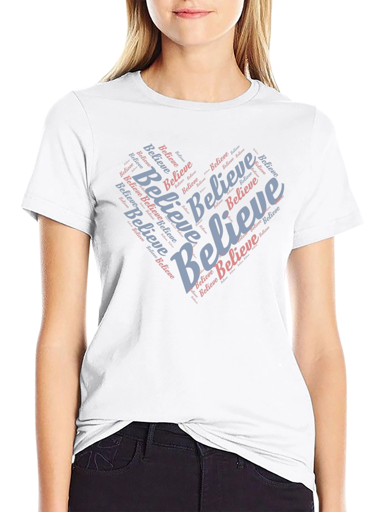 Believe Heart Graphic Tee - Black
