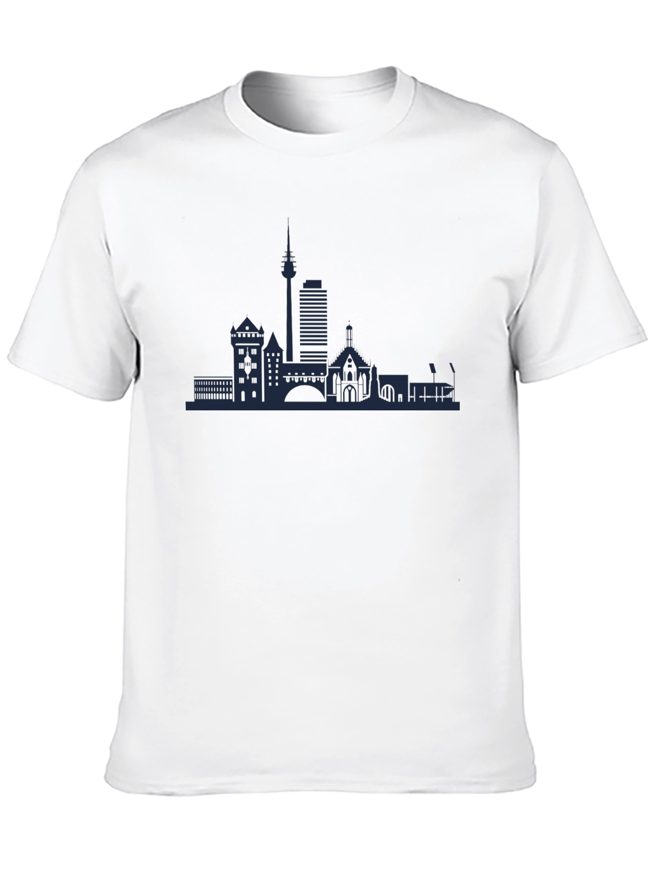 Dusseldorf Skyline Mens Graphic Tee - Black