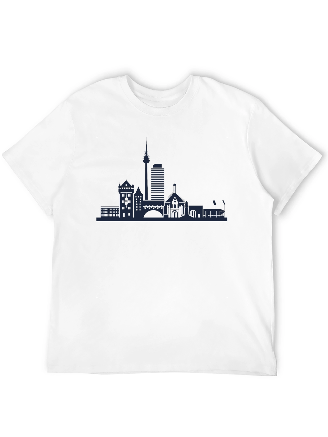 Dusseldorf Skyline Mens Graphic Tee - Black