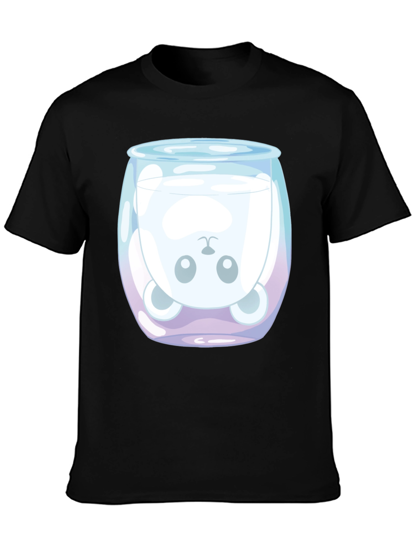 Cute Bear in Milk Glass Graphic T-Shirt