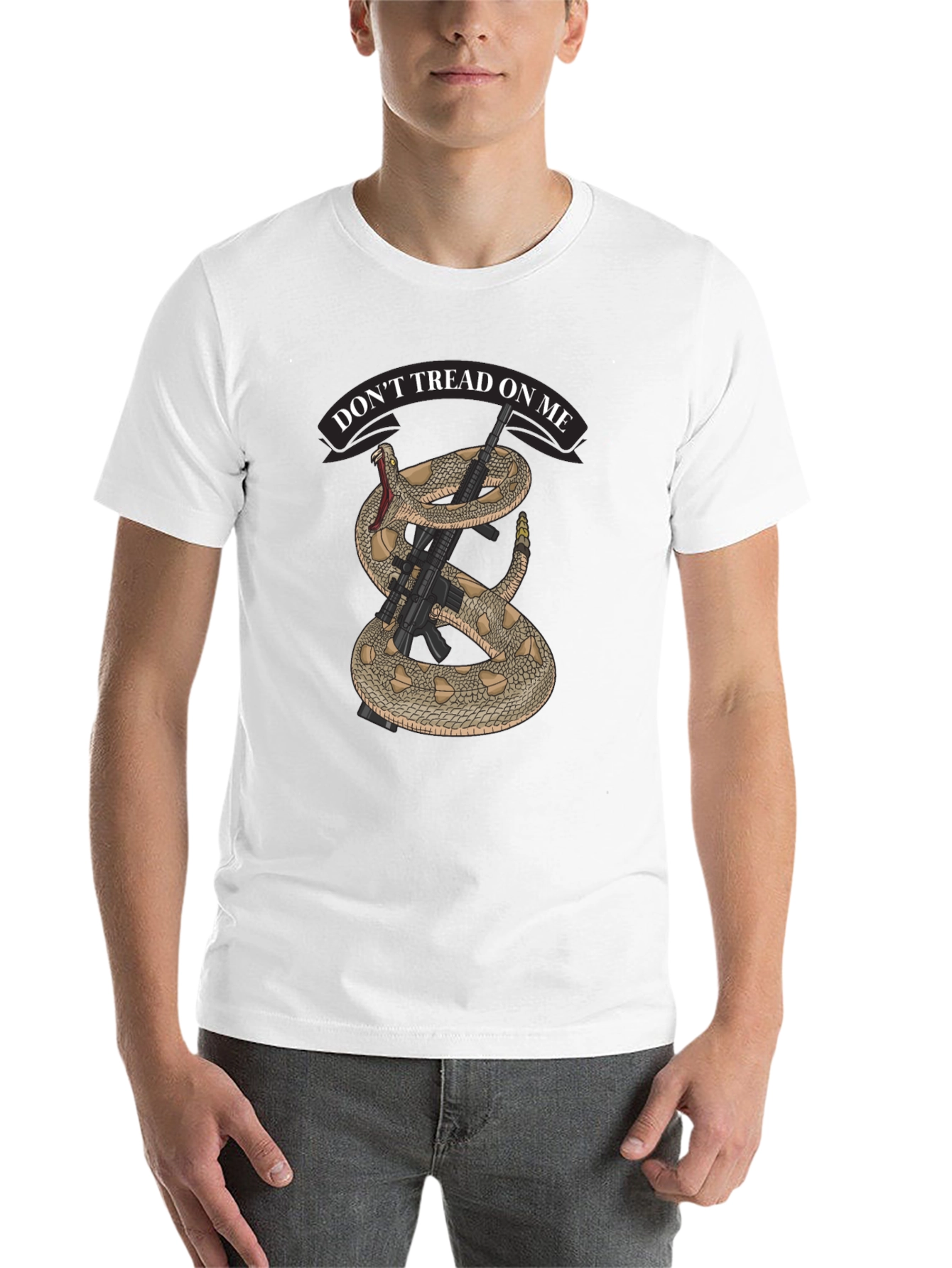 Dont Tread on Me Snake & Rifle Graphic T-Shirt