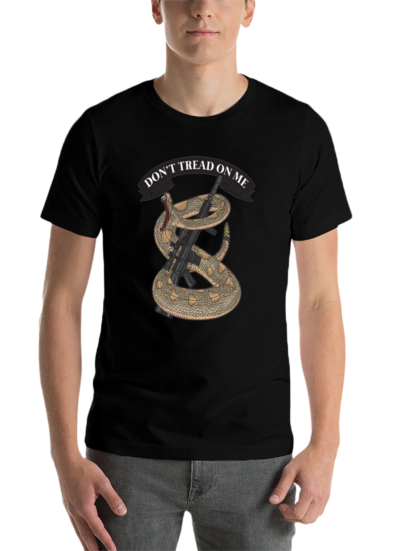 Dont Tread on Me Snake & Rifle Graphic T-Shirt