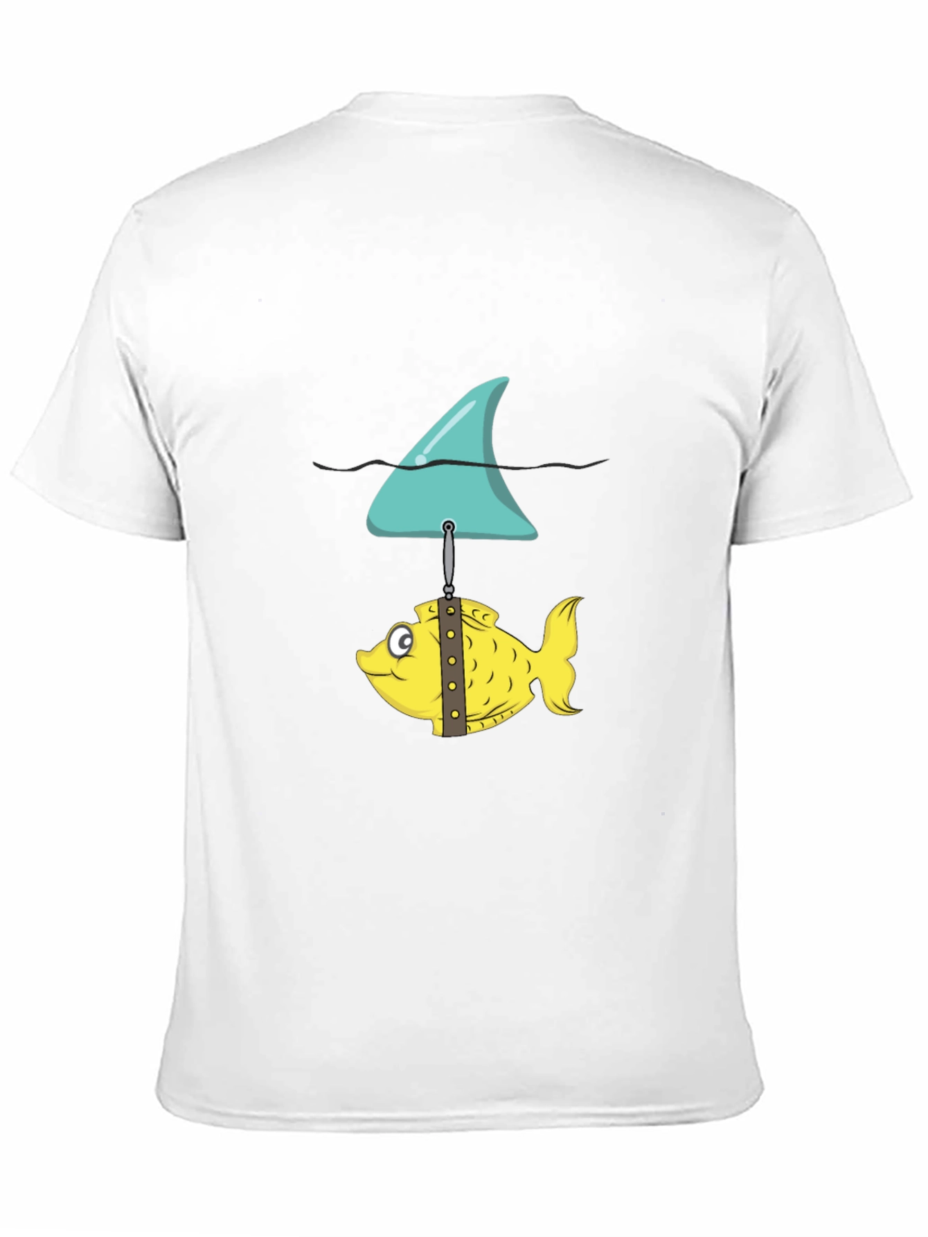 Funny Fish and Shark Fin Graphic T-Shirt