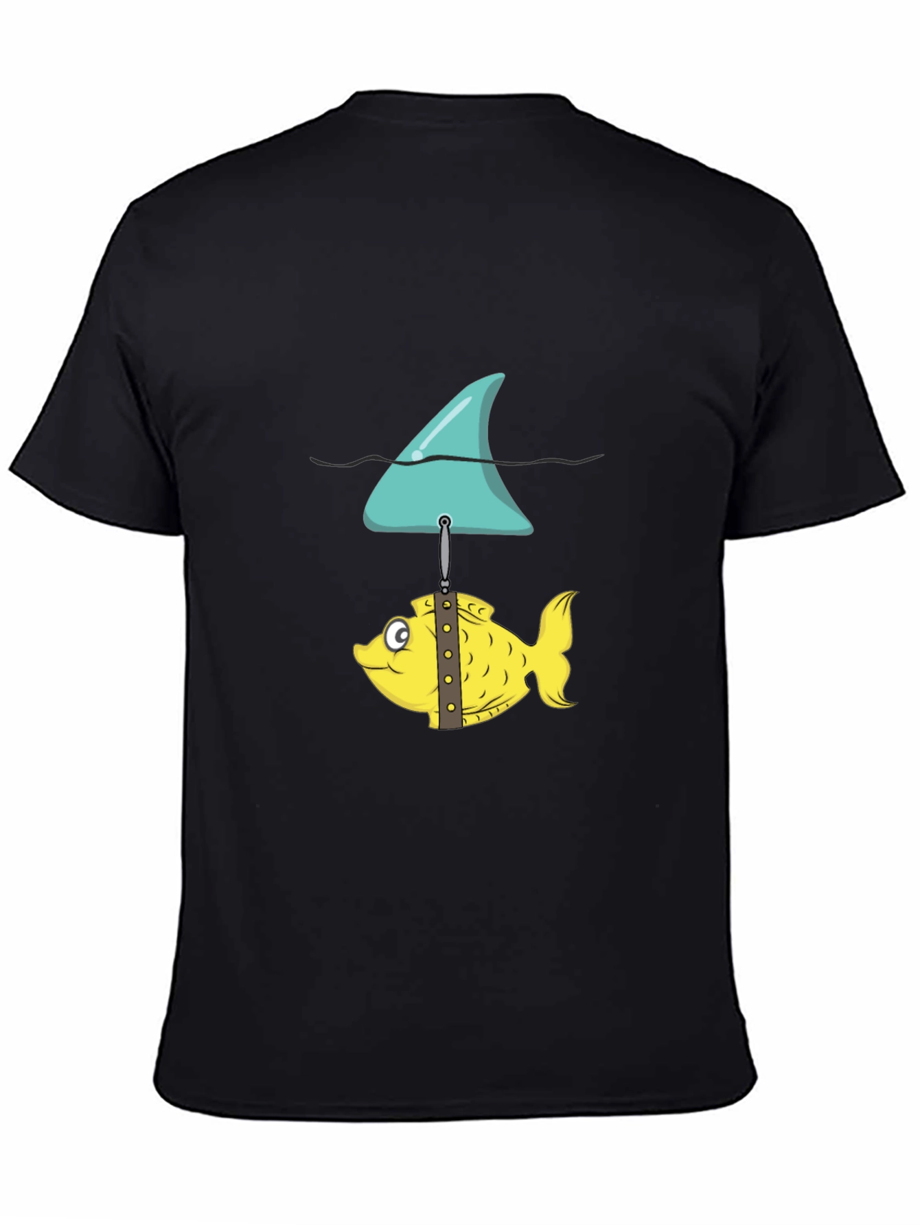 Funny Fish and Shark Fin Graphic T-Shirt