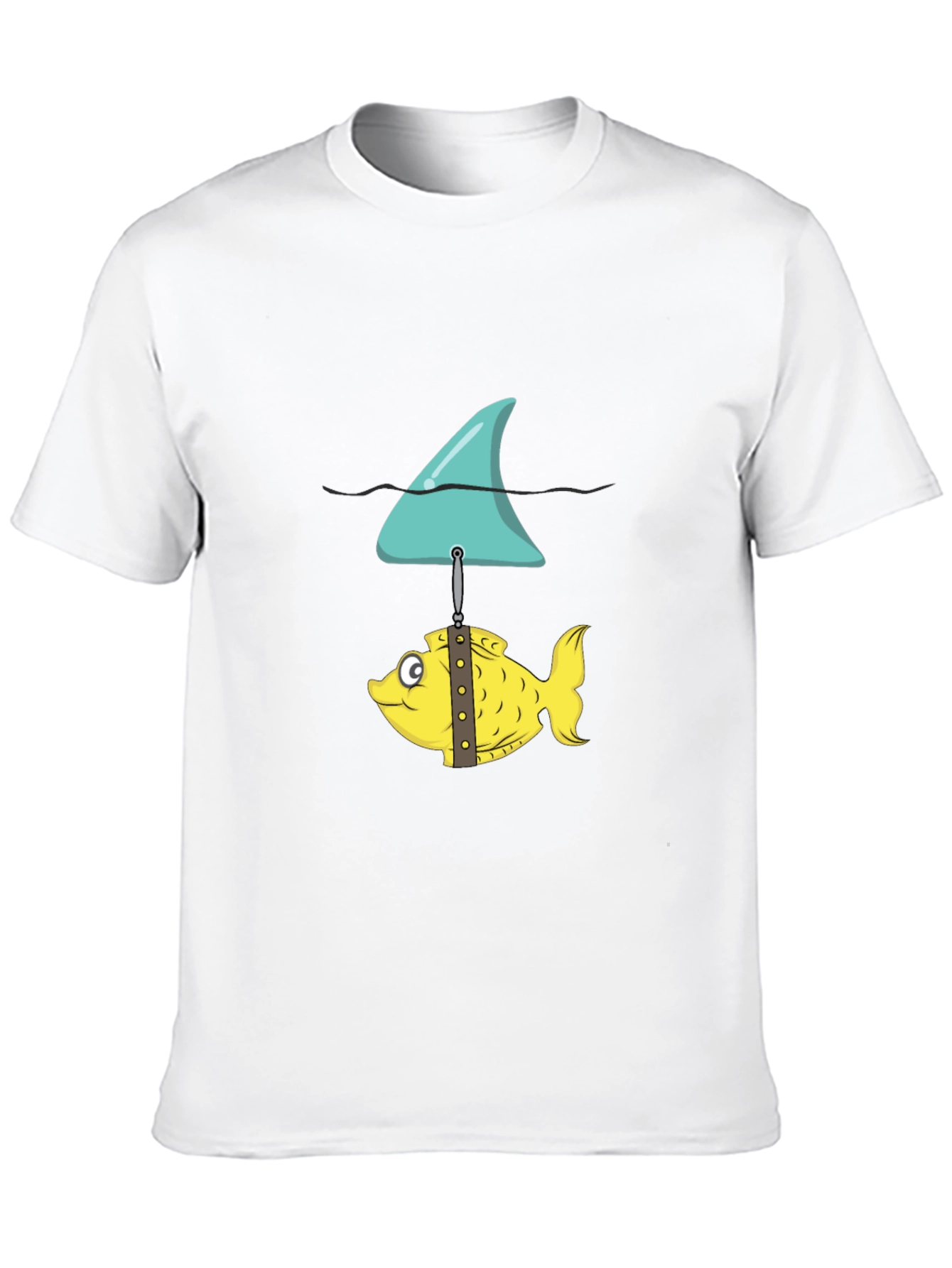 Funny Fish and Shark Fin Graphic T-Shirt