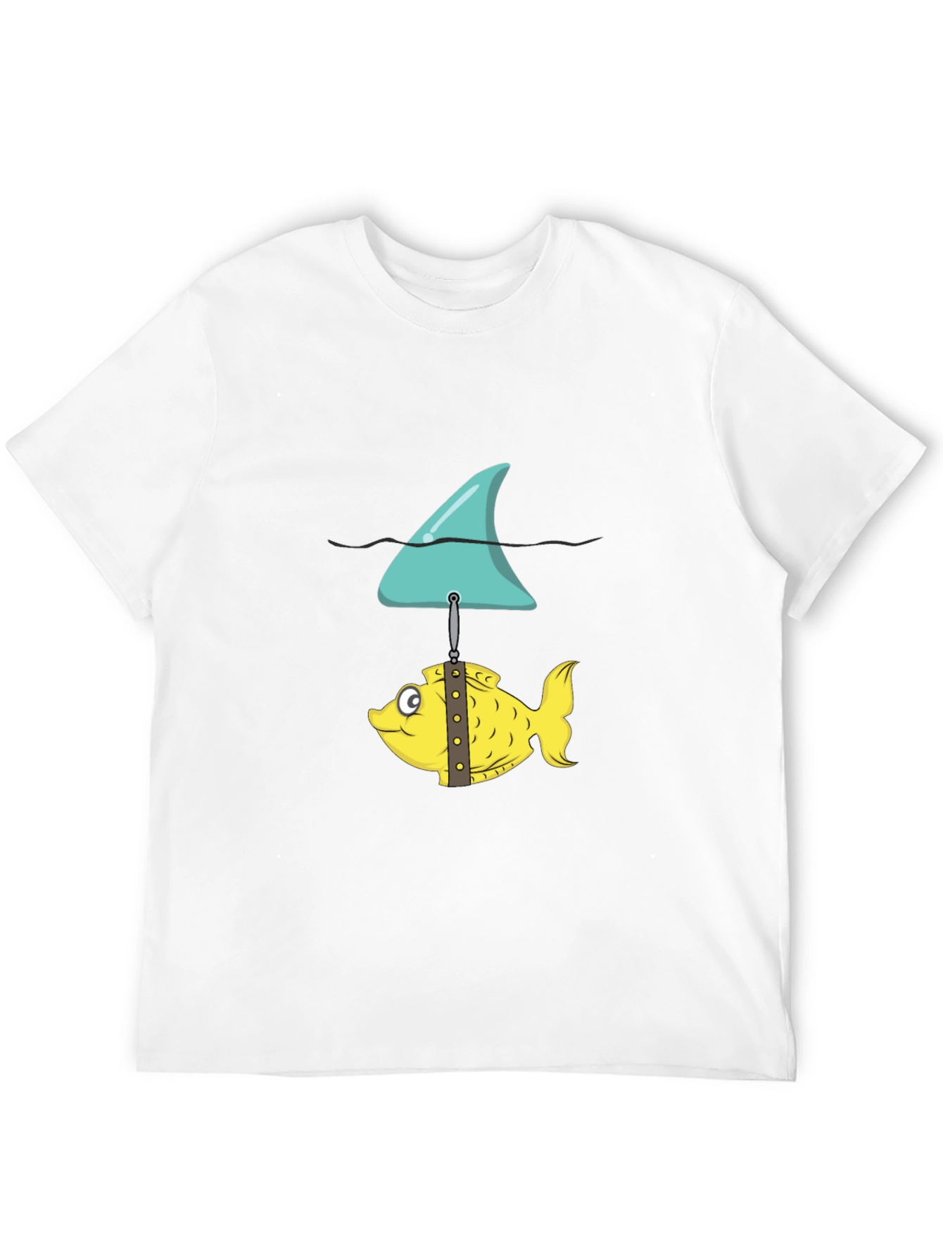 Funny Fish and Shark Fin Graphic T-Shirt