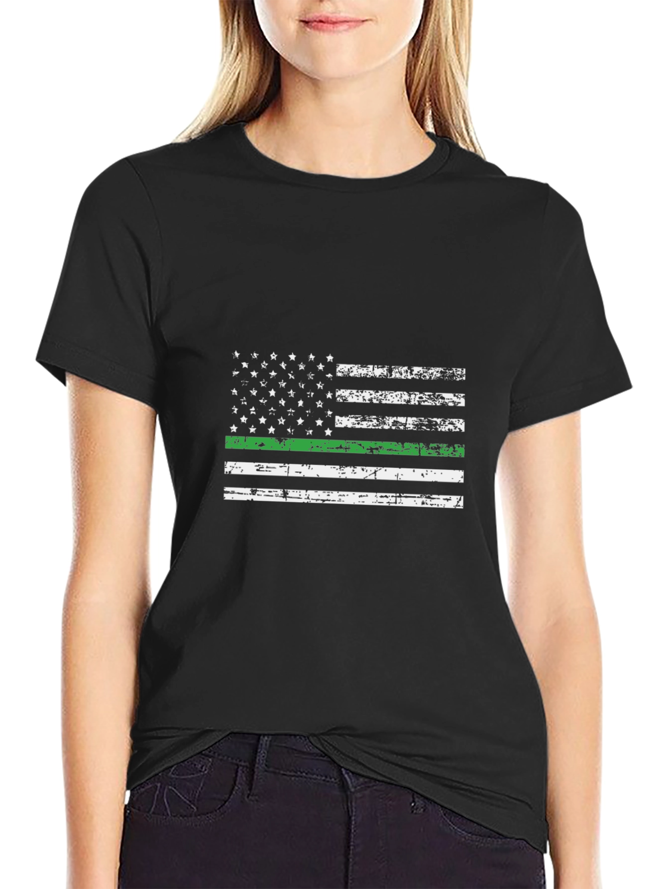 Thin Green Line American Flag Tee