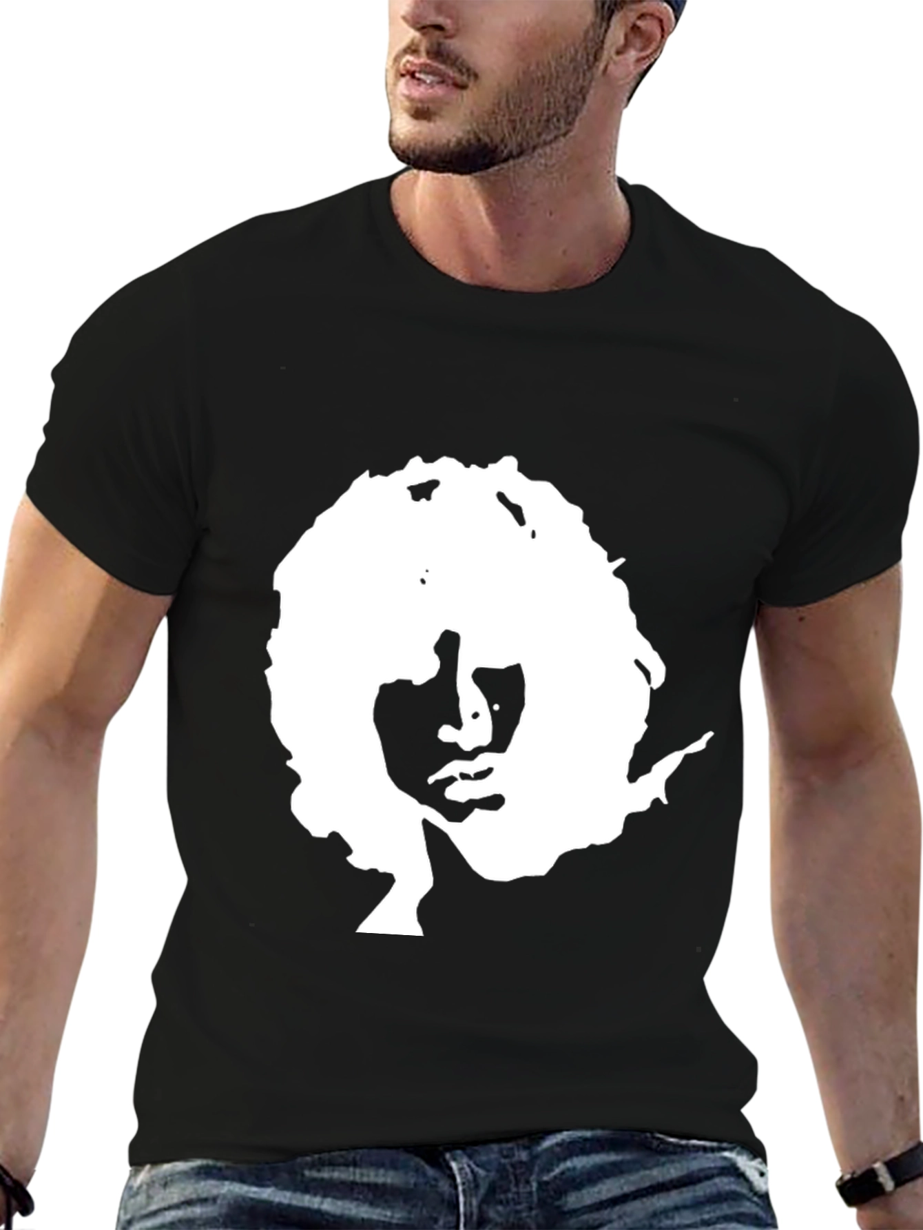 Retro Silhouette Graphic Black T-Shirt