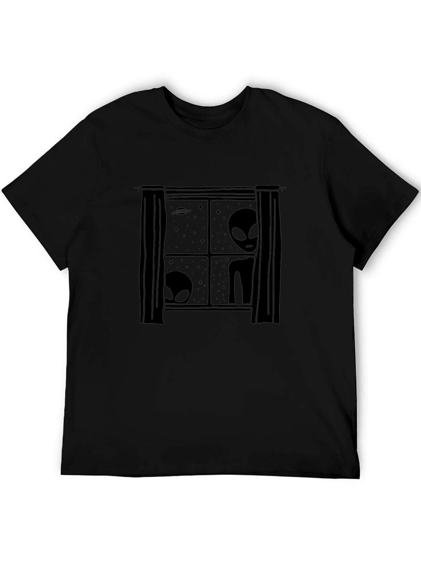 Alien Window Black T-Shirt