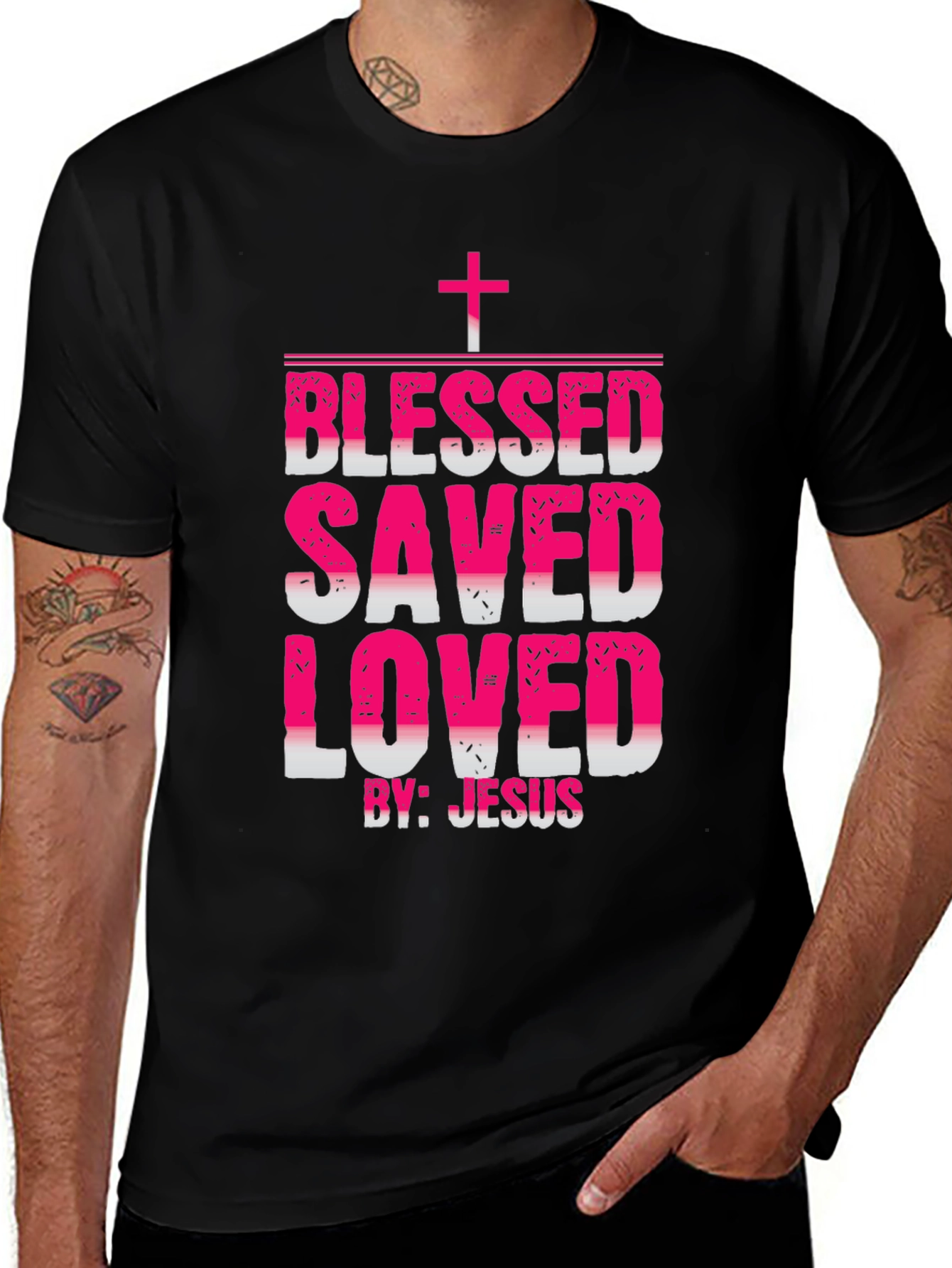 Blessed Saved Loved Christian T-Shirt