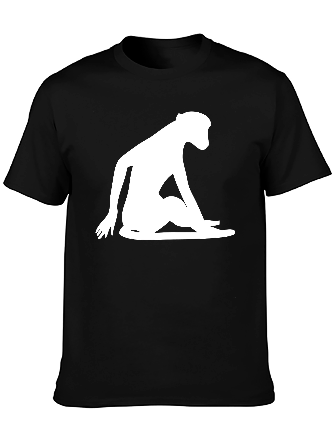 Modern Monkey Silhouette Graphic Tee - Black