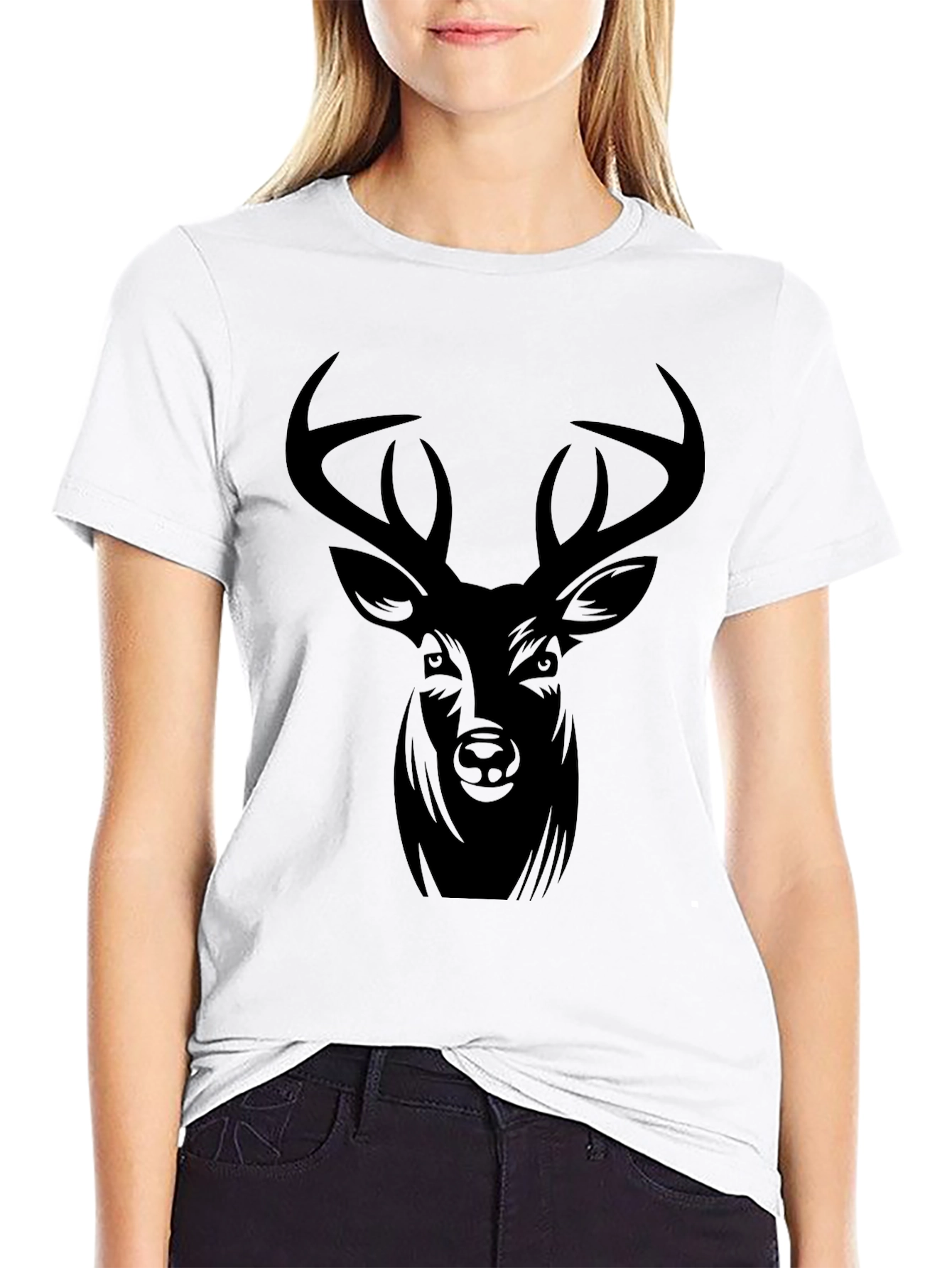 Black Deer Graphic Tee - Mens Casual T-Shirt