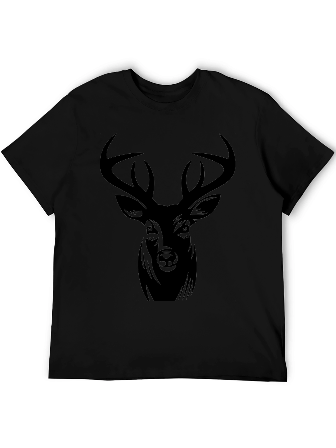 Black Deer Graphic Tee - Mens Casual T-Shirt