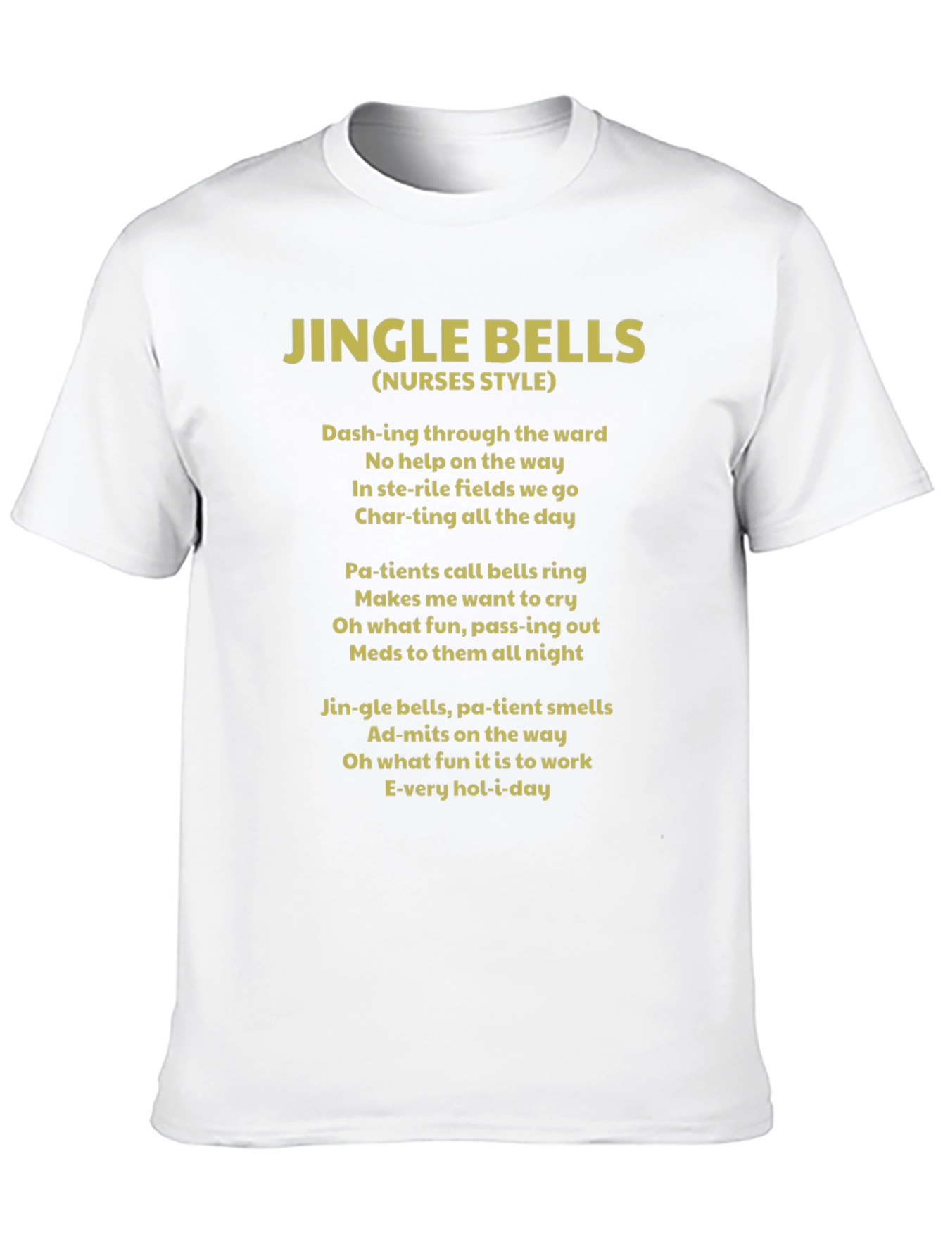 Jingle Bells Nurses Style Black T-Shirt
