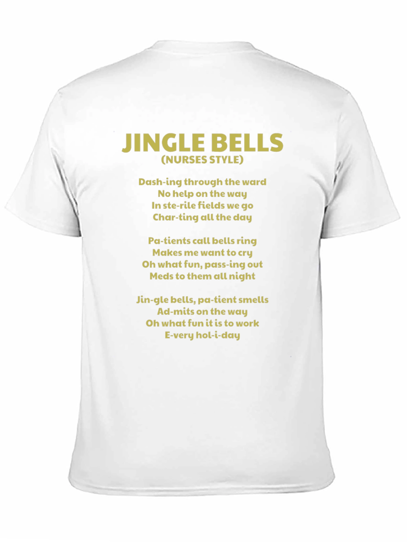 Jingle Bells Nurses Style Black T-Shirt
