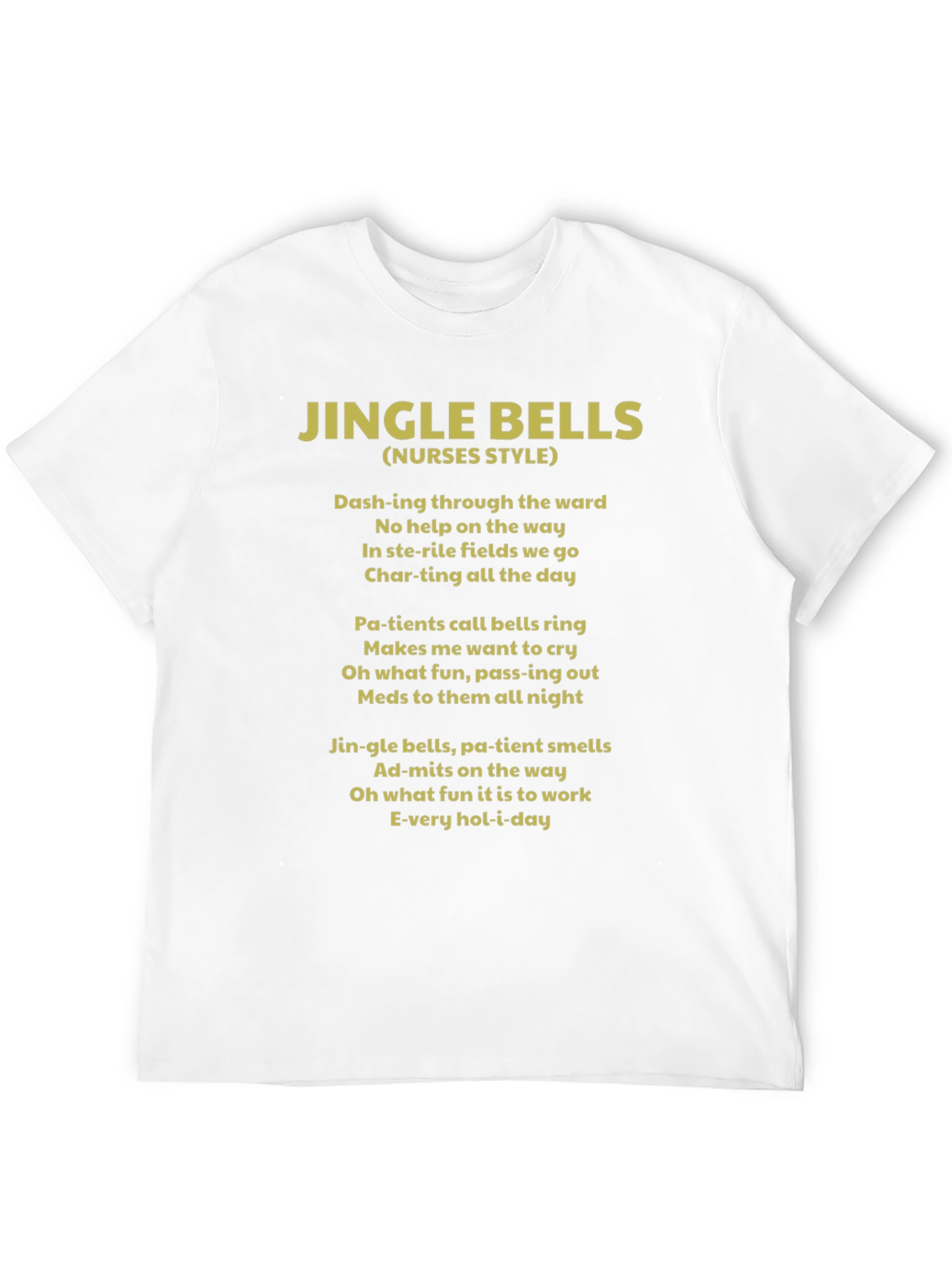 Jingle Bells Nurses Style Black T-Shirt