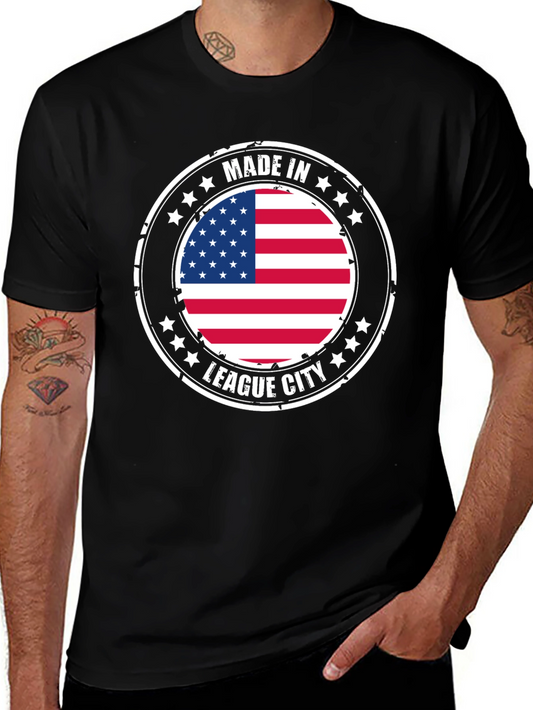 Made in League City USA Flag T-Shirt