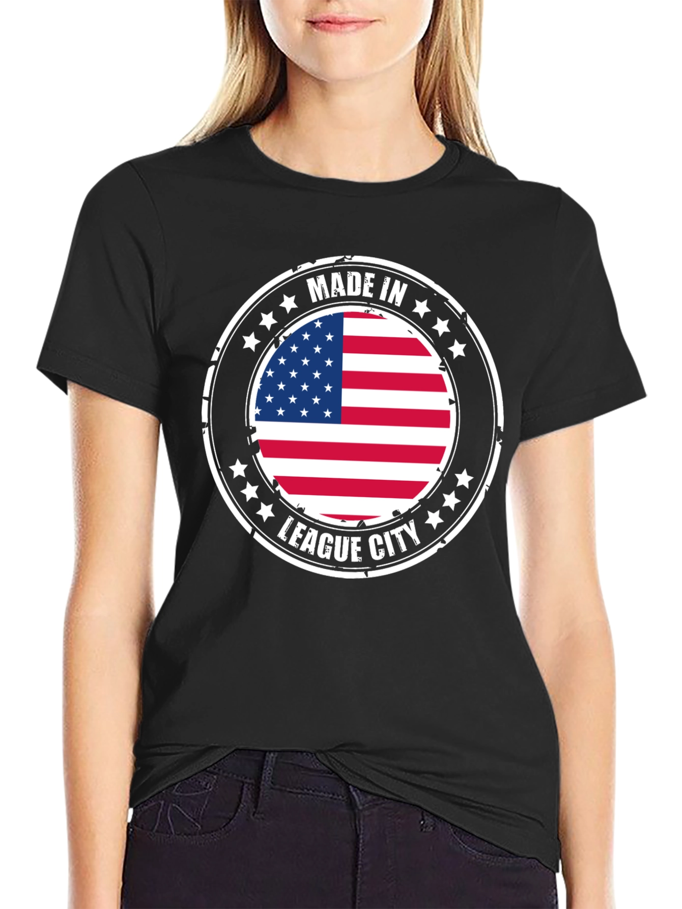 Made in League City USA Flag T-Shirt