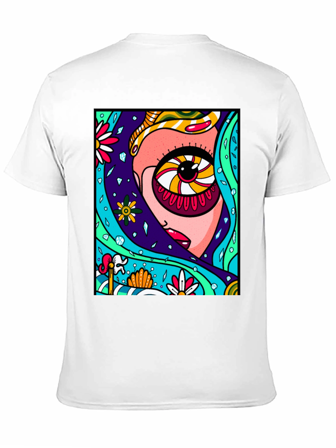Abstract Eye Graphic Print Black T-Shirt